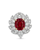 LAVINIA - Ruby Diamond Blossom Stud Earrings