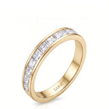 Princess Cut Diamond Wedding Band in Yellow Gold
