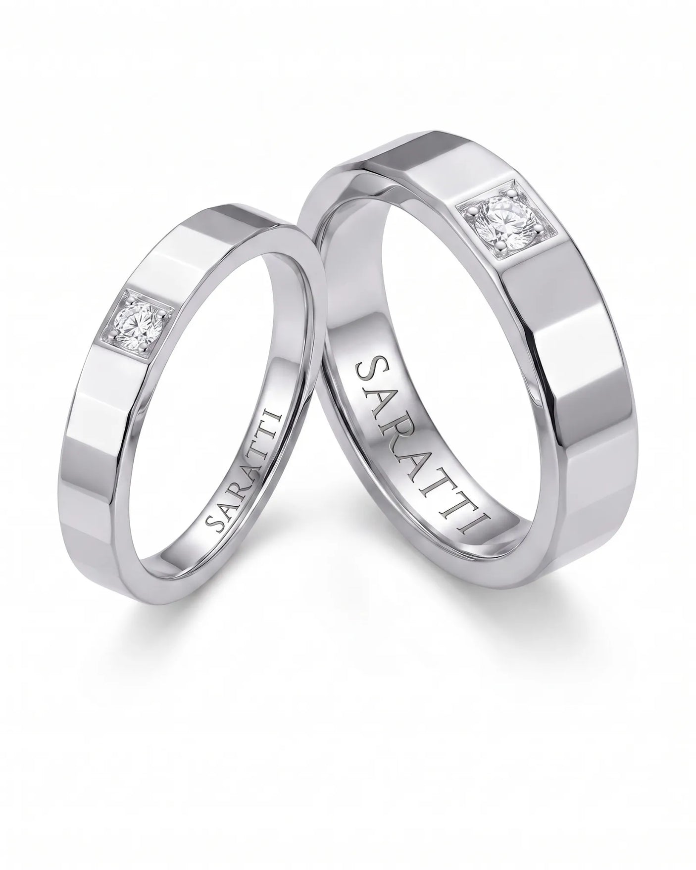 Aura Diamond Wedding Set | His & Hers