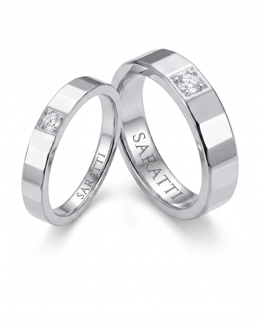 Aura Diamond Wedding Set | His & Hers