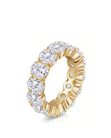 Thick Oval Diamond Wedding Bands 14 carats