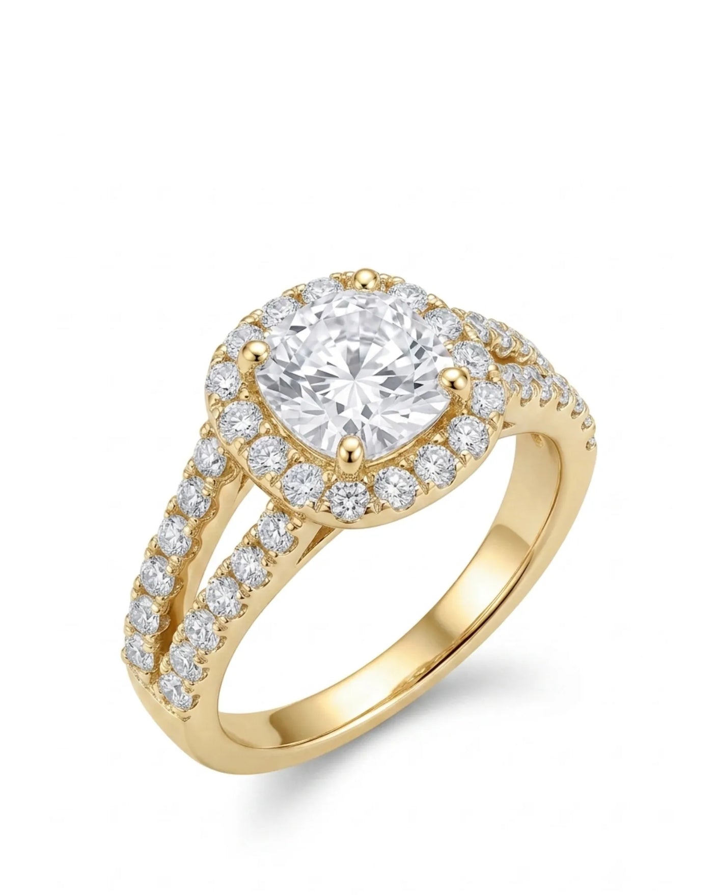 Erica • 2-carat Cushion Moissanite Ring in White Gold