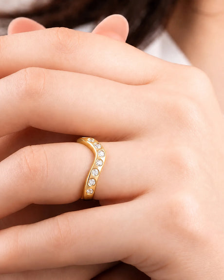 Yellow Gold Wedding Band with Diamonds