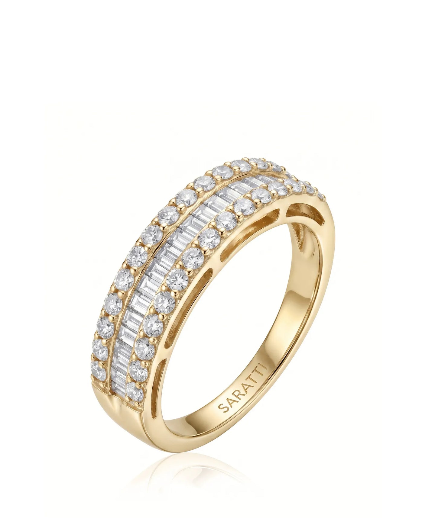 Rose Gold Eternity Band with Baguette and Round Diamonds