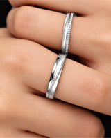 18K white gold his and hers wedding rings for weddings, anniversaries, engagements, and lasting memories | SARATTI