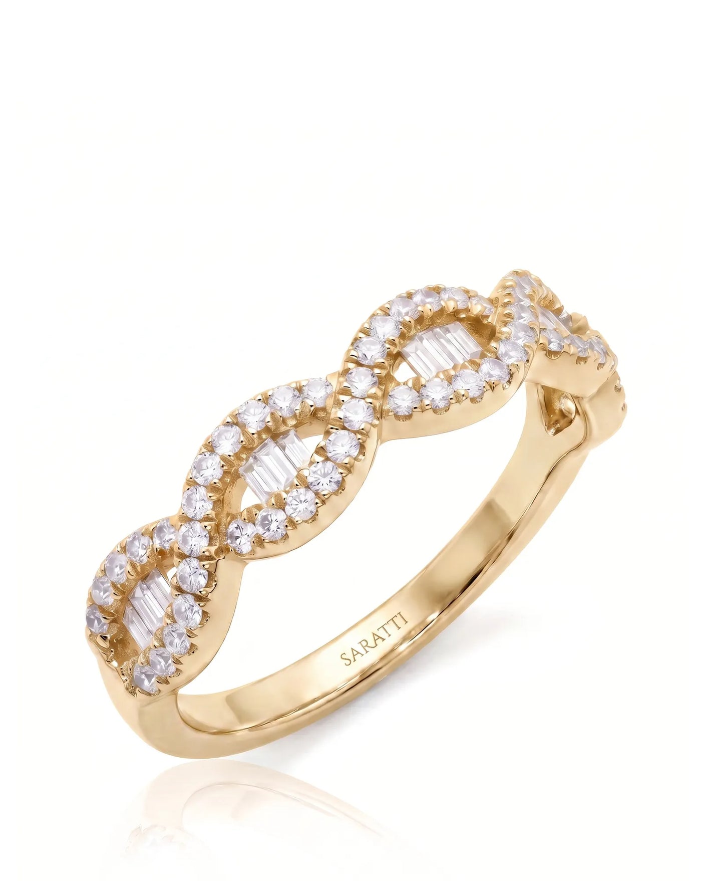Rose Gold Eternity Band with Baguette Diamonds