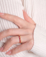The Ember Tiara- Red Diamond Vintage-Inspired Yellow Gold Band