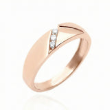 4mm mens wedding band luxury diamond wedding ring in 18K rose gold | SARATTI