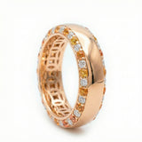 Mens sapphire wedding band luxury gemstone wedding ring in 18K rose gold | SARATTI
