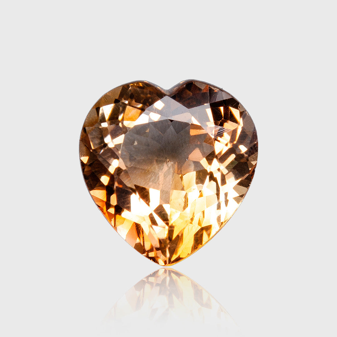 7.48 carats Natural Brazilian Imperial Topaz | Heart – 12.6 × 12.3mm