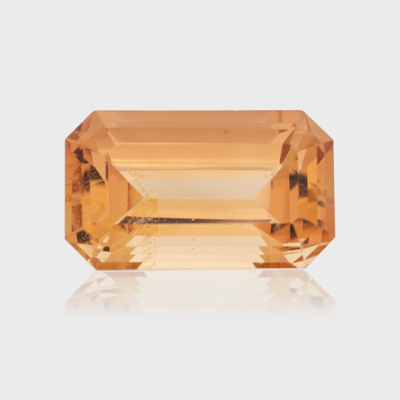 7.7ct emerald cut Imperial Topaz champagne gemstone | SARATTI