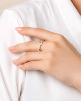 Twisted Shank Vintage Diamond Eternity Band in 18K White Gold — 18K Yellow Gold — View 3