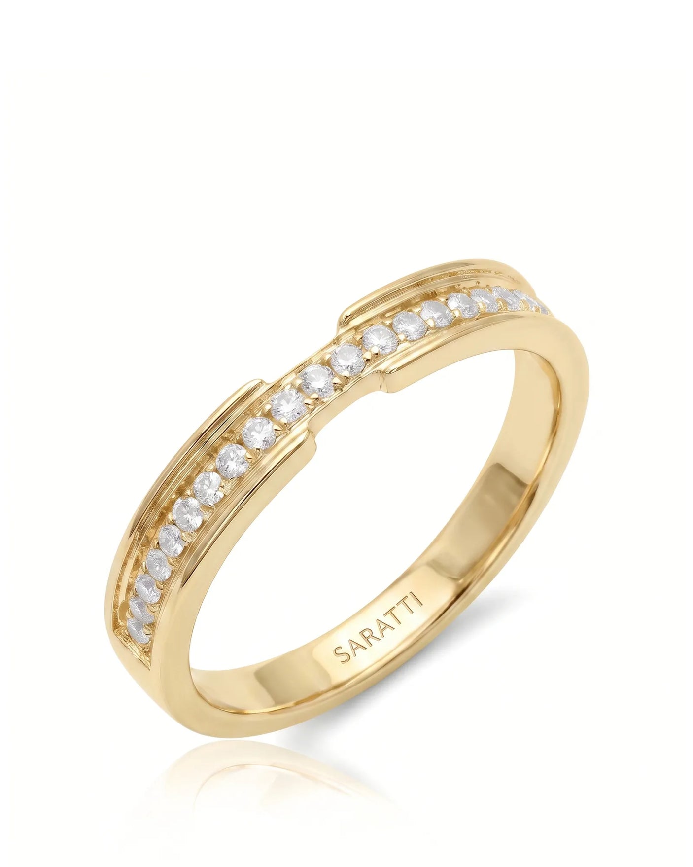 Round Diamond Wedding Band in White Gold