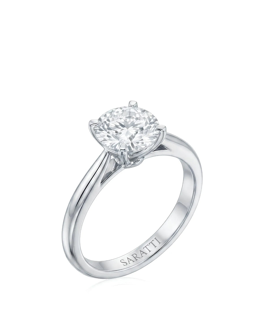 Fiore – Sparkly Bloom Natural Round Diamond Tulip Solitaire Ring