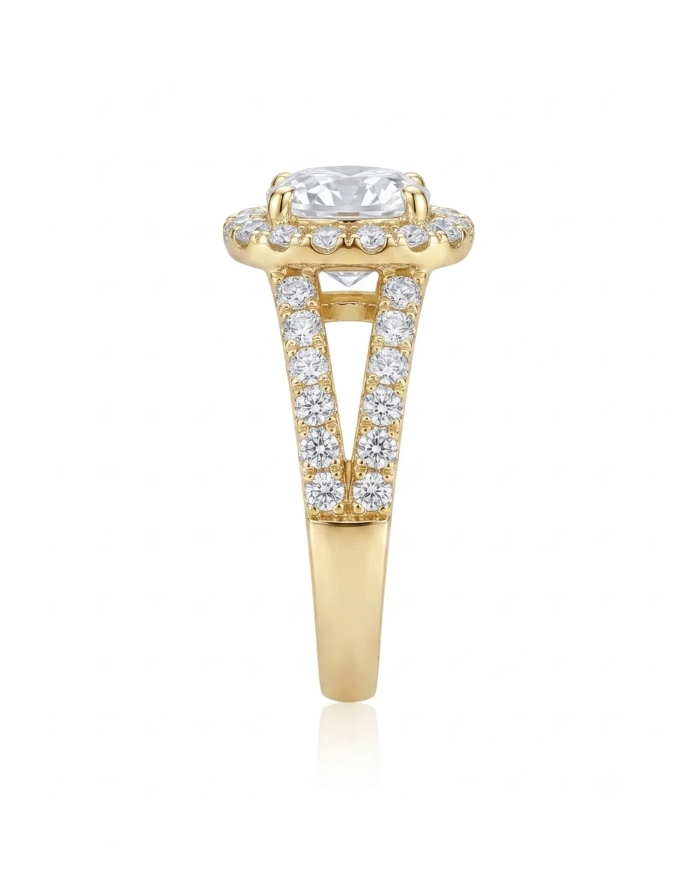 Erica • 2-carat Cushion Moissanite Ring in White Gold