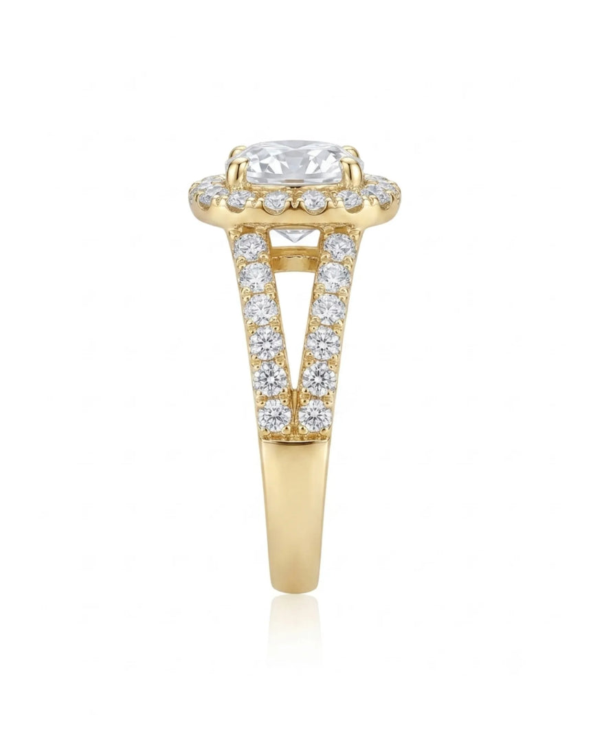 Erica • 2-carat Cushion Moissanite Ring in White Gold