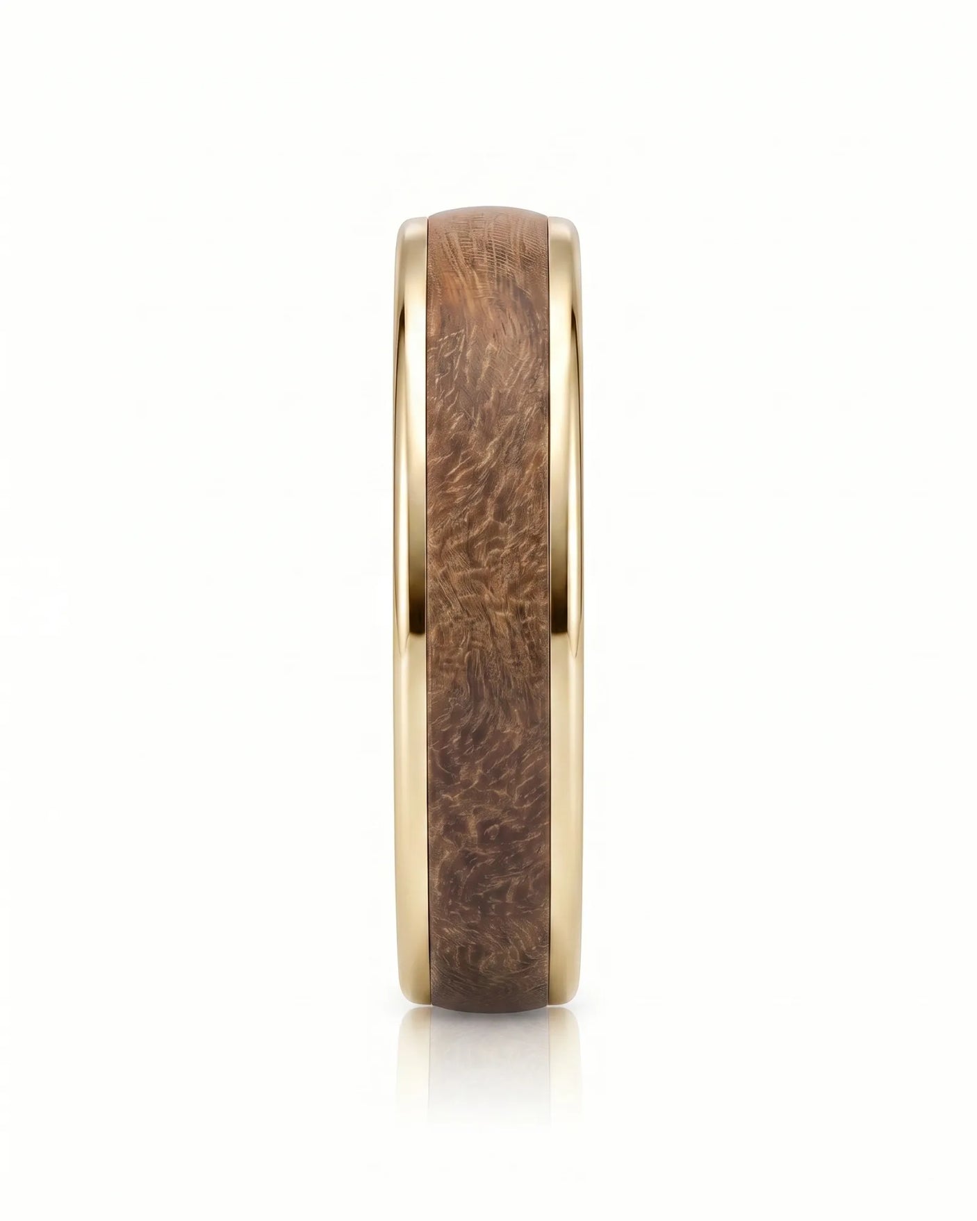 Women's Wenge Wood Ring in White Gold
