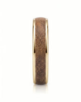 Women's Wenge Wood Ring in White Gold