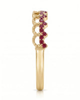 The Ember Tiara- Red Diamond Vintage-Inspired Yellow Gold Band