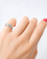 Two Tone Wedding Band Women's with Diamonds