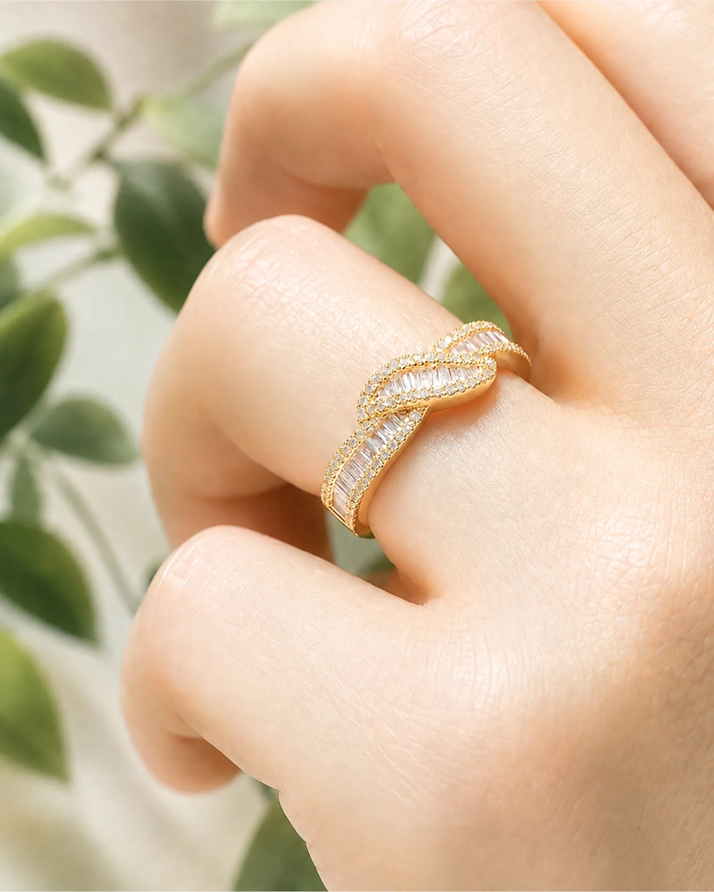 Baguette Eternity Band with Diamonds in White Gold