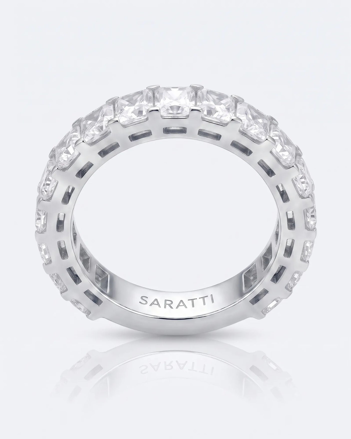 Radiant Cut Diamond Eternity Platinum Band