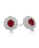 LAVINIA - Ruby Diamond Blossom Stud Earrings