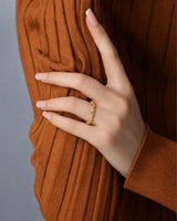 Art Nouveu Wedding Band with Diamonds in White Gold