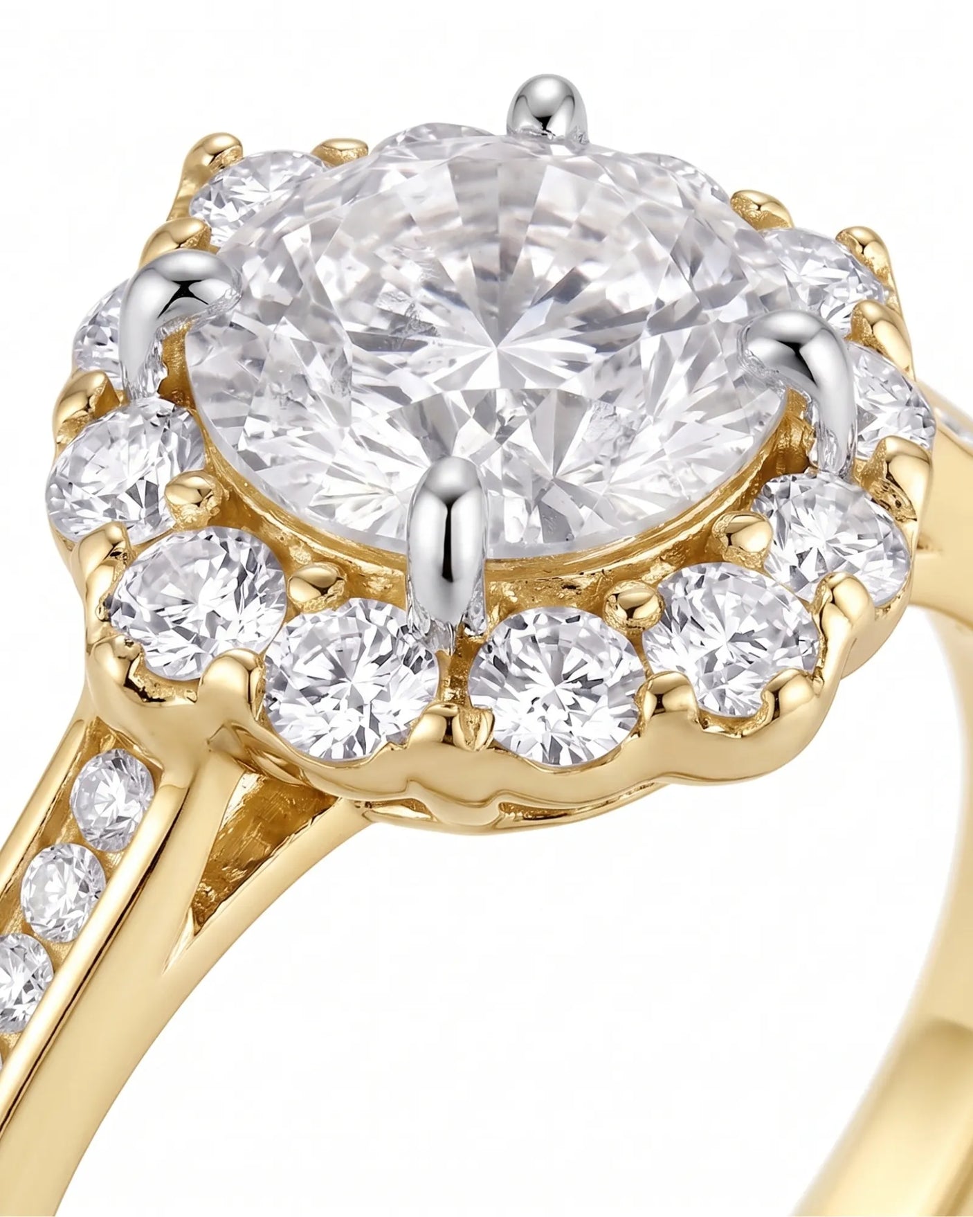 Alaya – Heavenly Harmony Natural Round Diamond Halo Engagement Ring