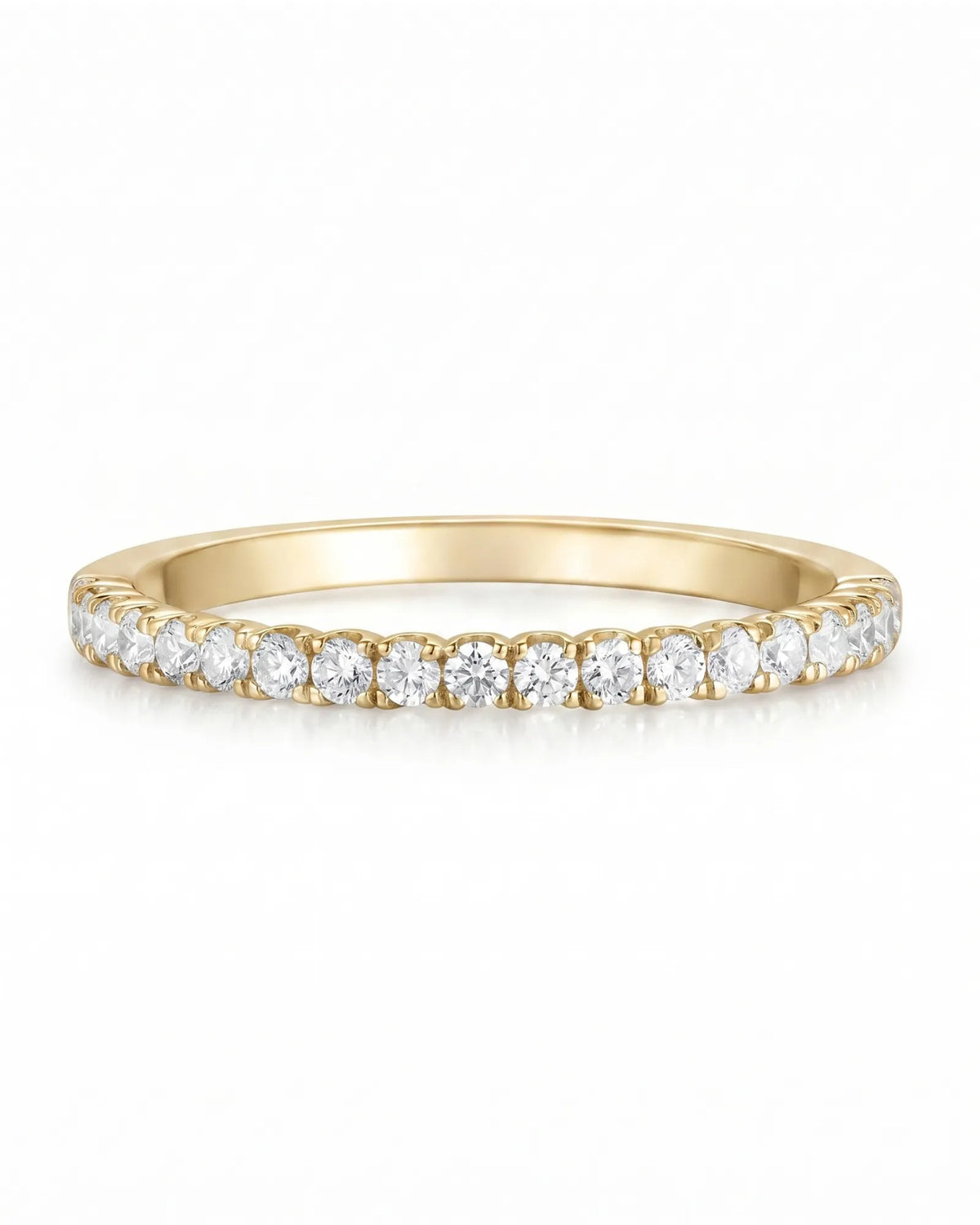 2mm Diamond Wedding Band in Yellow Gold