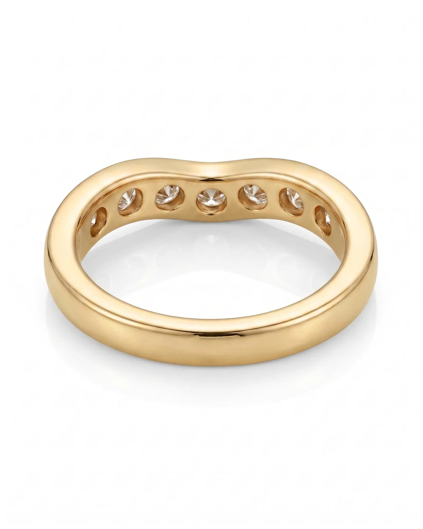 Yellow Gold Wedding Band with Diamonds