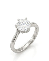 Kira – Lovely Crown Natural Round Diamond Solitaire Ring