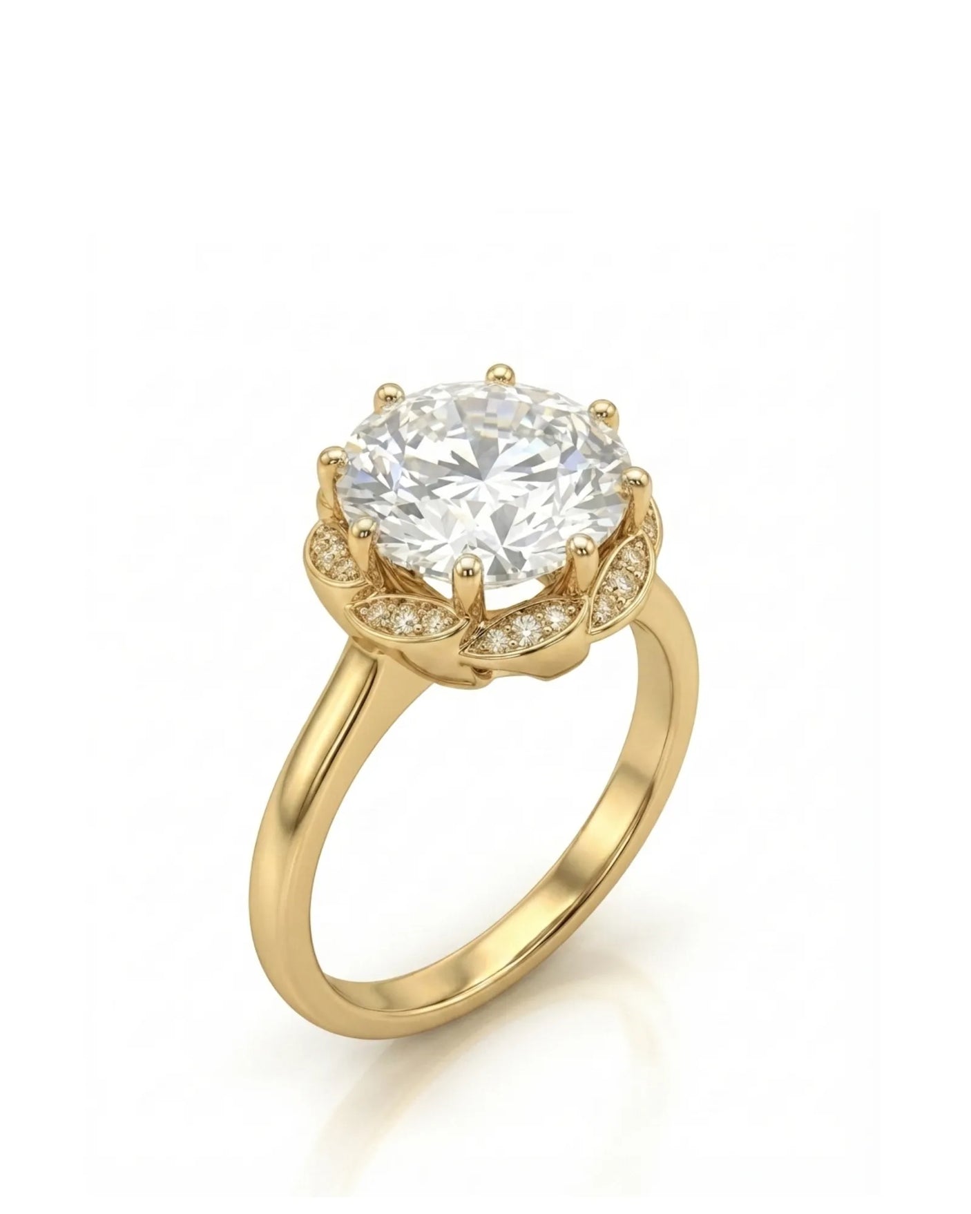AYALA • 4 carat Moissanite Ring in White Gold with Halo