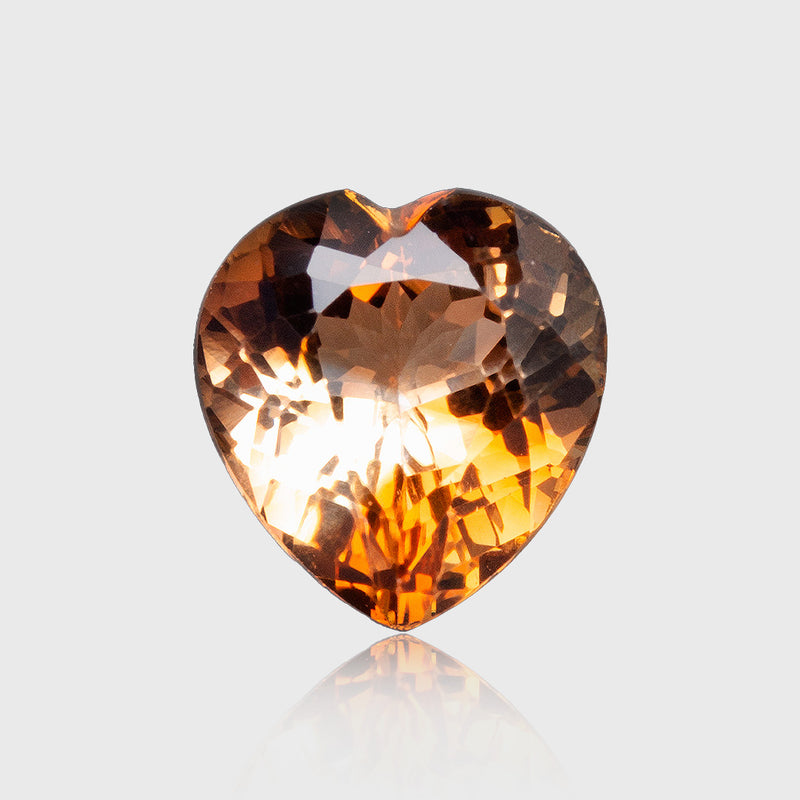 8.00 carat Natural golden Imperial Topaz heart faceted loose gemstone | SARATTI