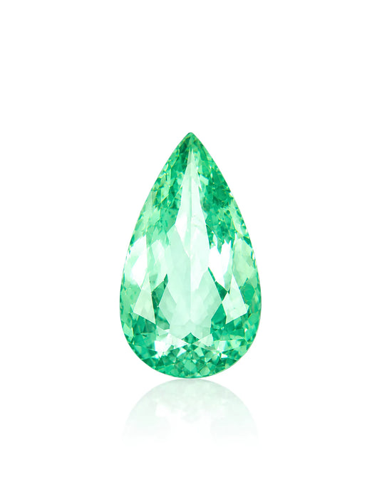 8.13ct Natural Neon Green Tourmaline pear main view | SARATTI