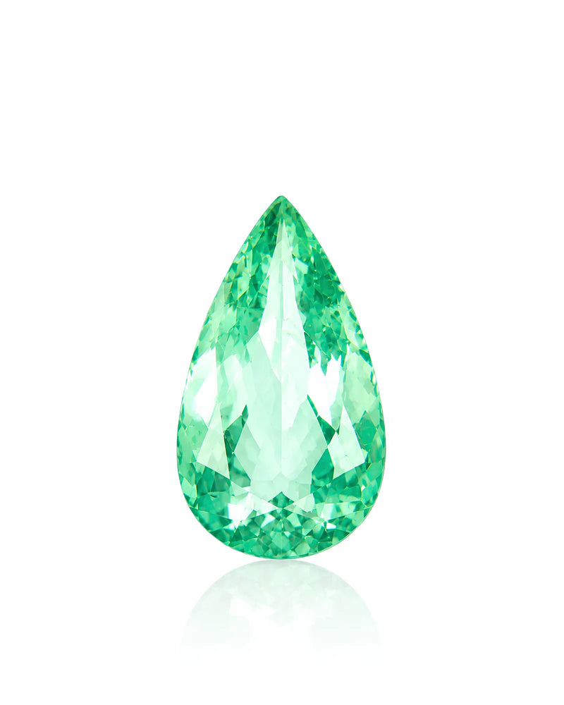 8.13ct Natural Neon Green Tourmaline pear main view | SARATTI