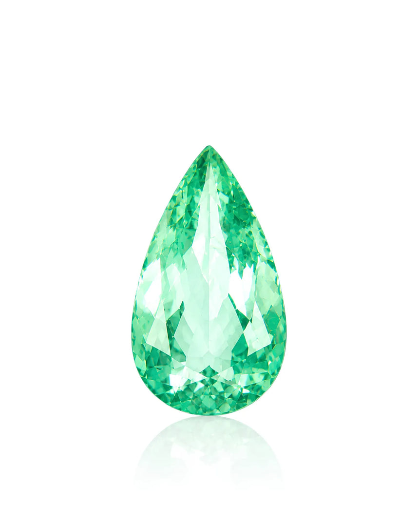 8.13ct Natural Neon Green Tourmaline pear main view | SARATTI