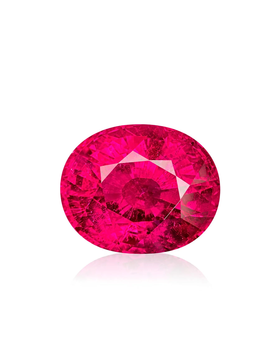 8.45ct Natural Rubellite Tourmaline oval with pinkish red colour and modified brilliant faceting | SARATTI