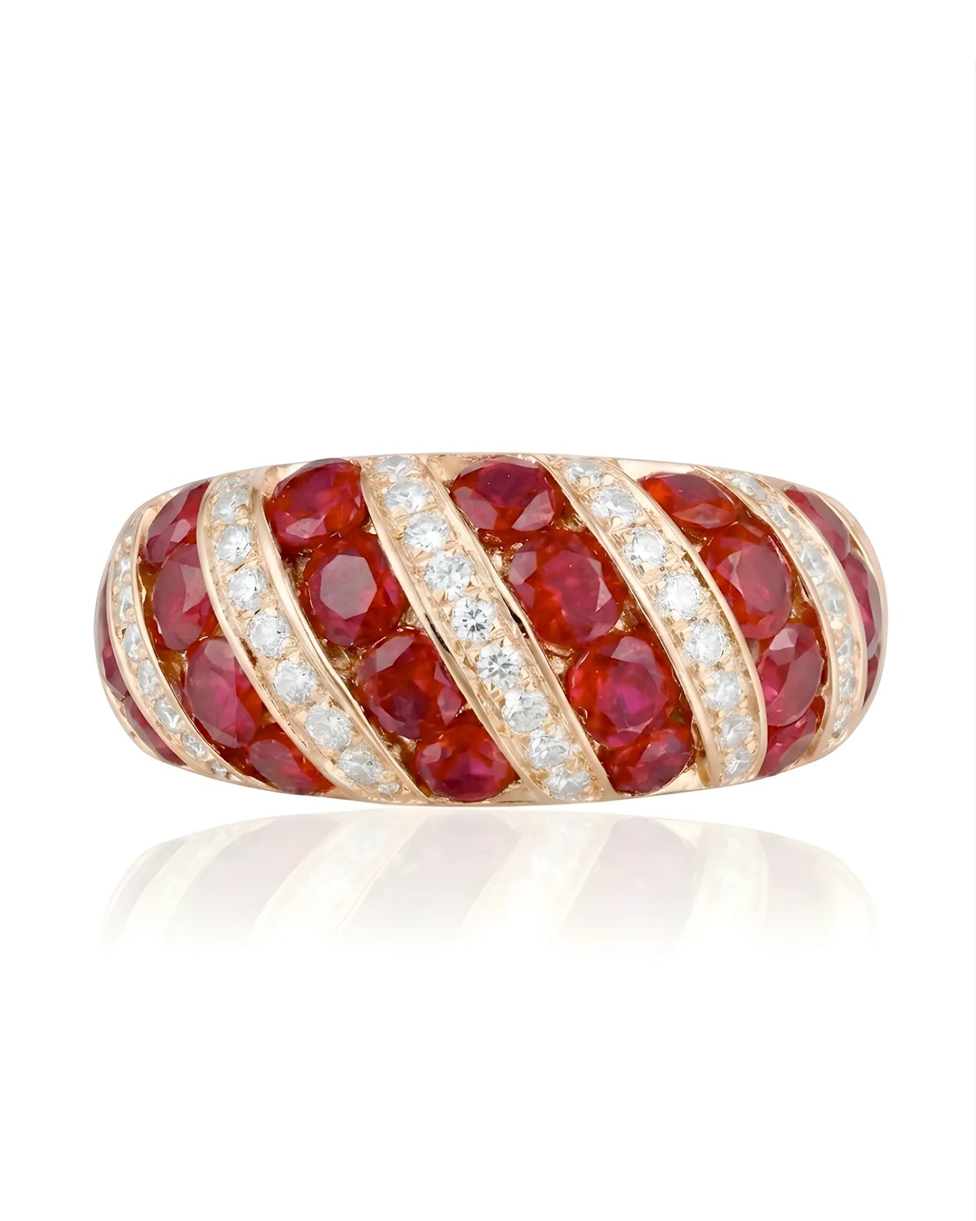 Crimson Strata – Natural Ruby & Diamond Ring
