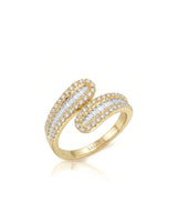 Baguette and Round Diamond Band in White Gold