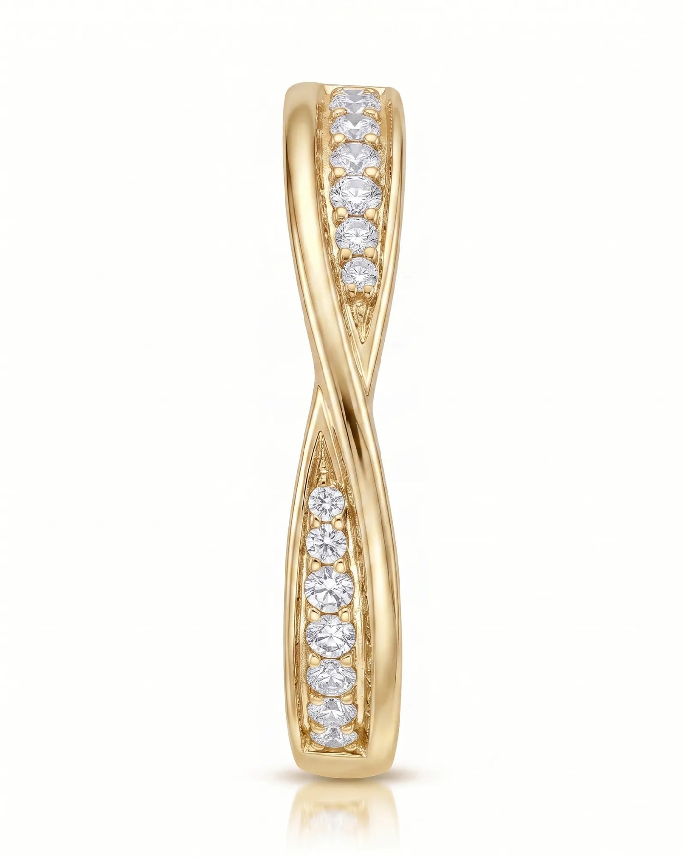 Twisted Shank Natural Diamond Eternity Wedding Band