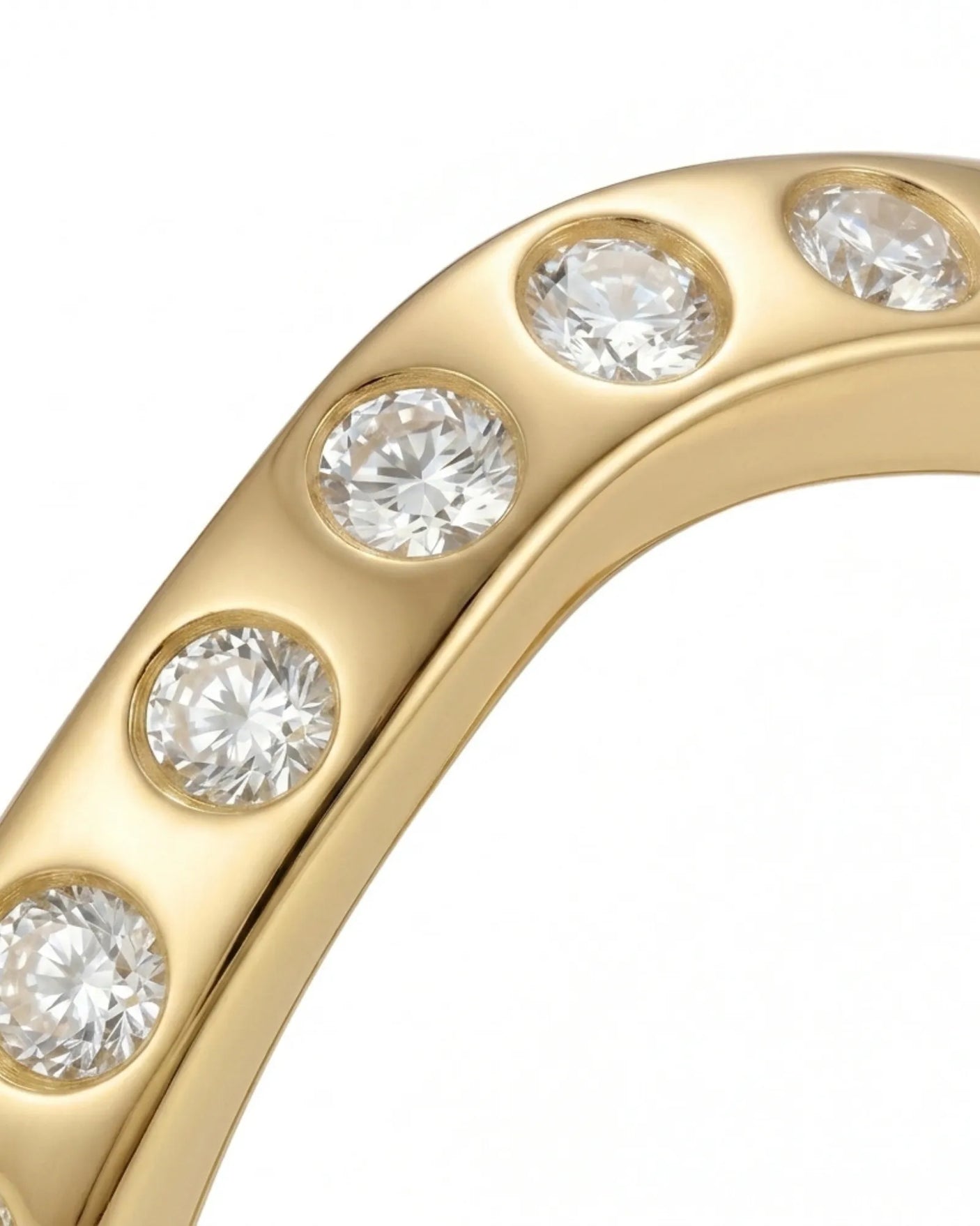Yellow Gold Wedding Band with Diamonds