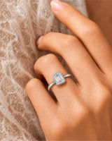 Golden Horizon – Natural Emerald-Cut Diamond Bezel Engagement Ring
