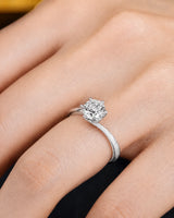 Kira – Lovely Crown Natural Round Diamond Solitaire Ring