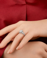 Larisa • Vintage Inspired Pear Shaped Moissanite Ring