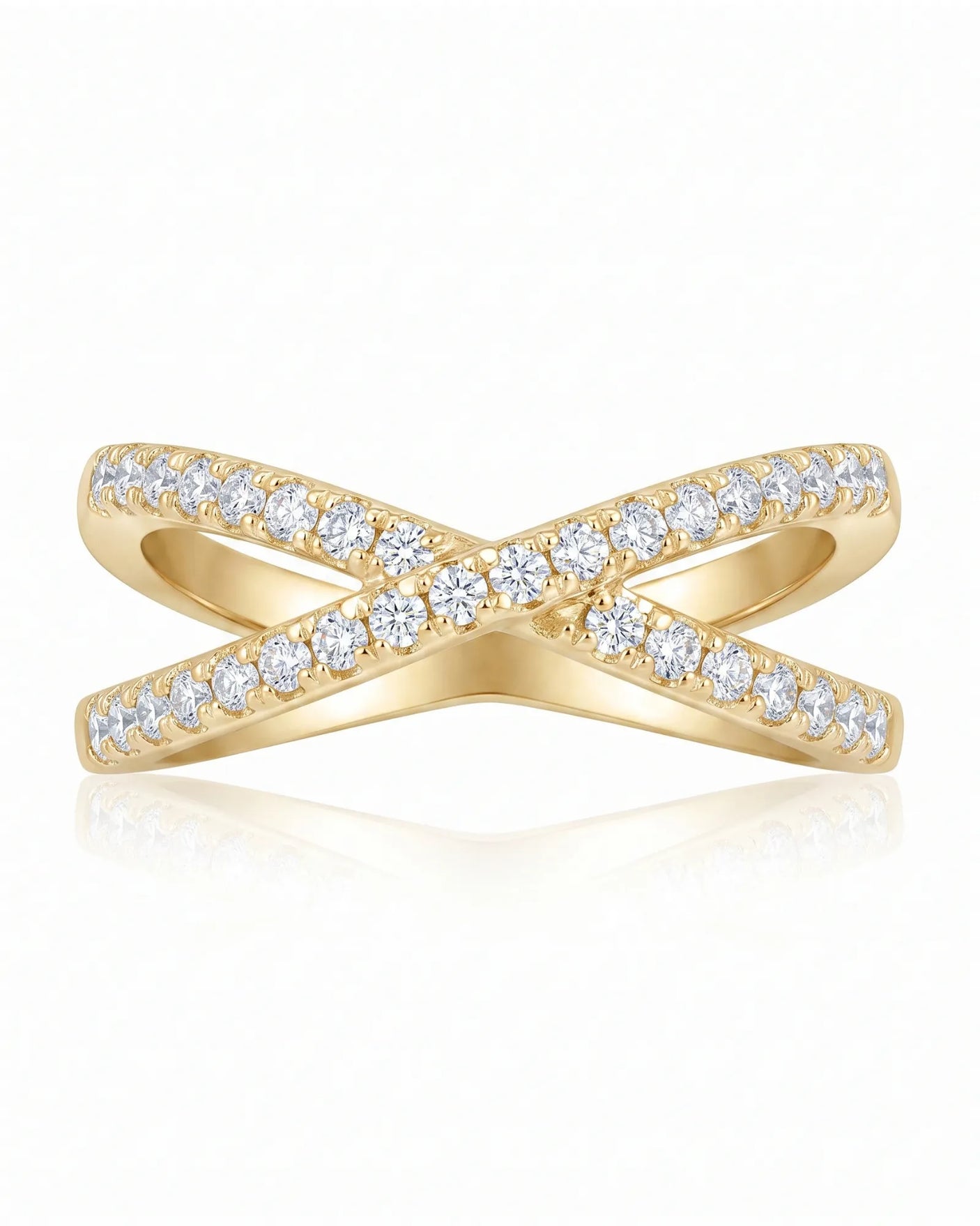 Criss Cross Wedding Band with Diamonds