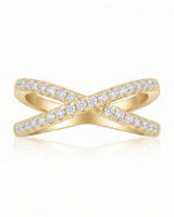 Criss Cross Wedding Band with Diamonds