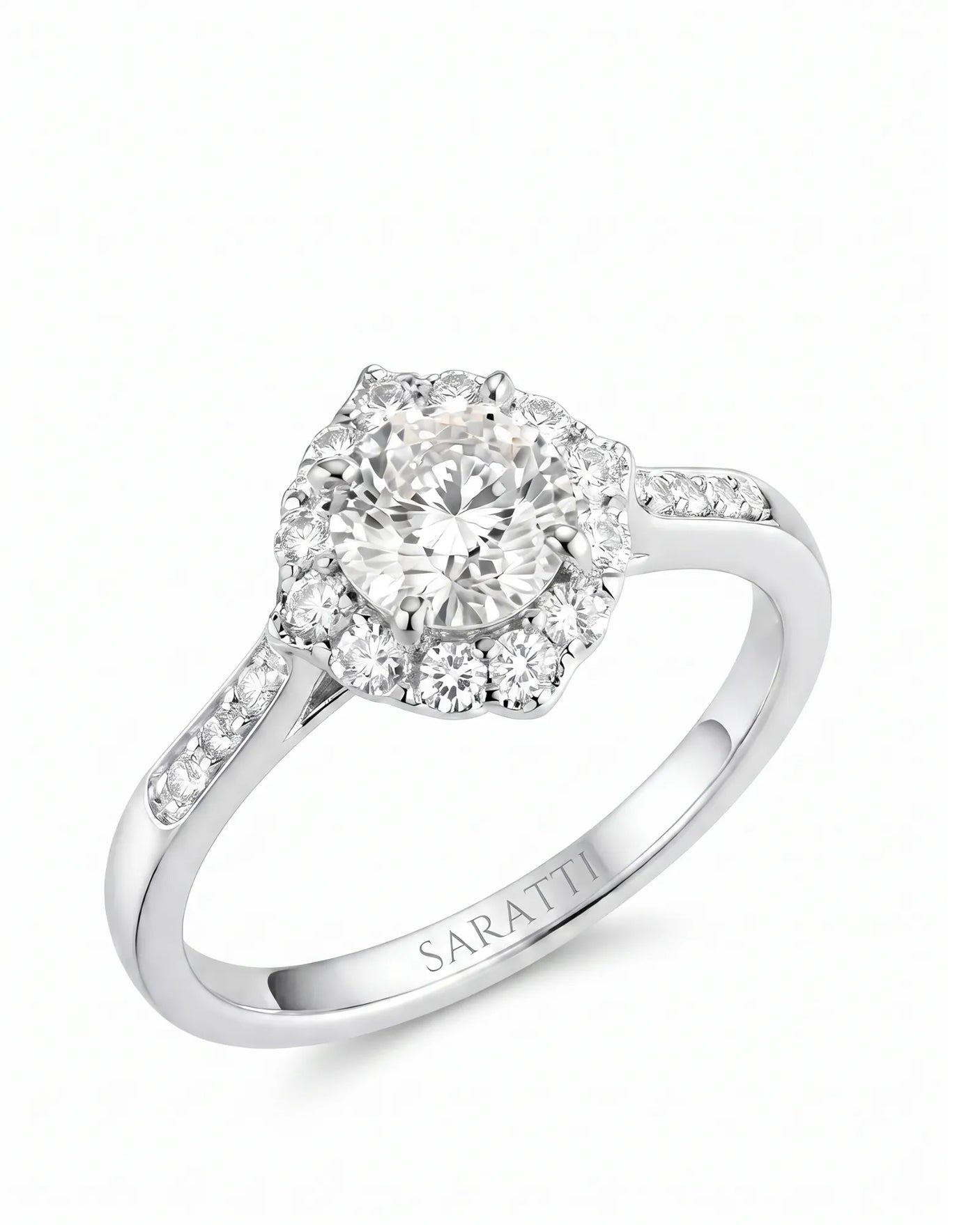 Alaya – Heavenly Harmony Natural Round Diamond Halo Engagement Ring