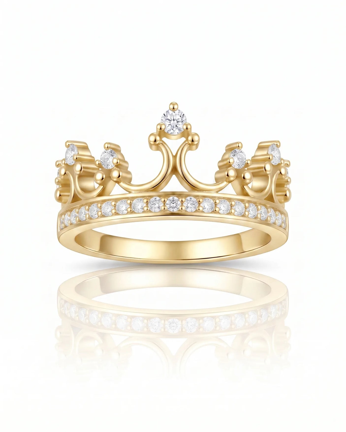 Tiara Wedding Band with Diamonds in White Gold