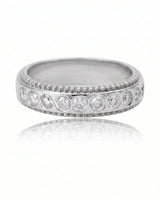Two Tone Wedding Band Women's with Diamonds